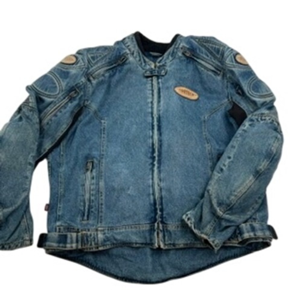 Cortech DSX Denim Motorcycle Jacket Blue Mens XL/46 CE Armor Ventilated Biker